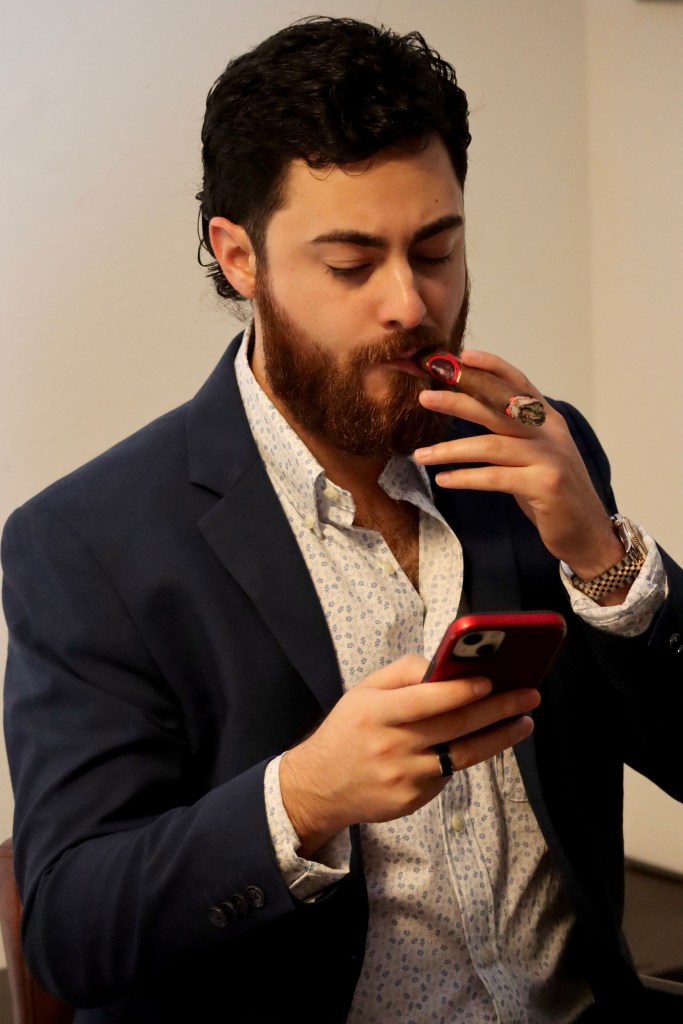 Alex smoking the Besa cigar