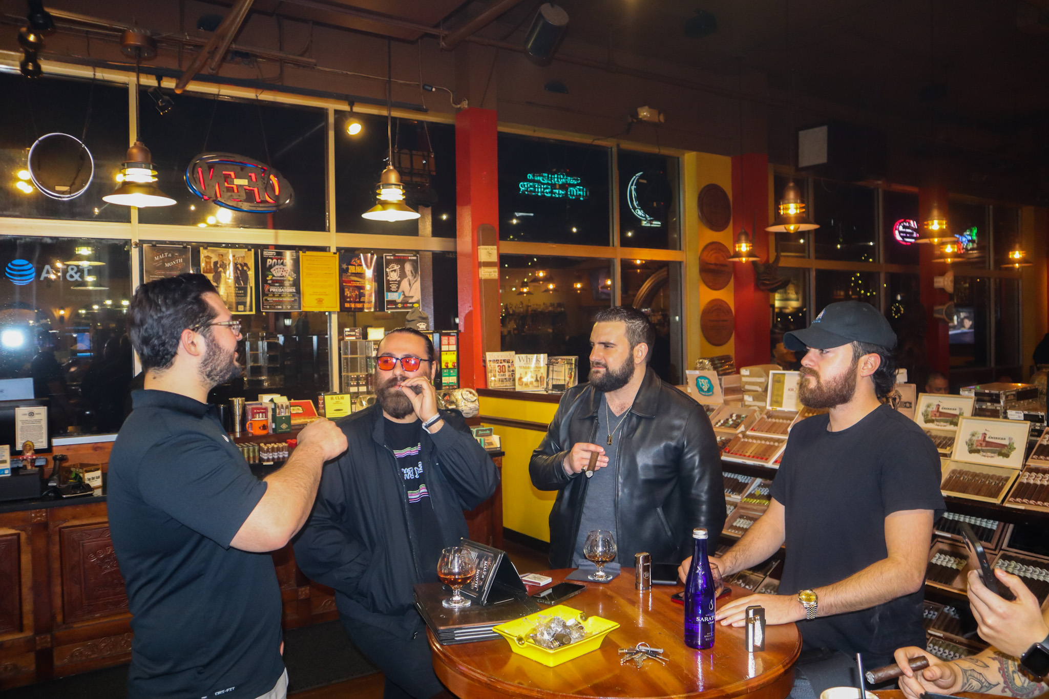 Zach, Donovann, Jared and Alex smoking cigars