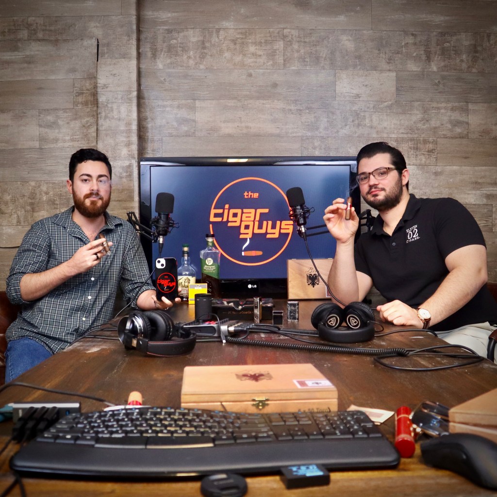 Alex and Zach smoking the Besa cigar