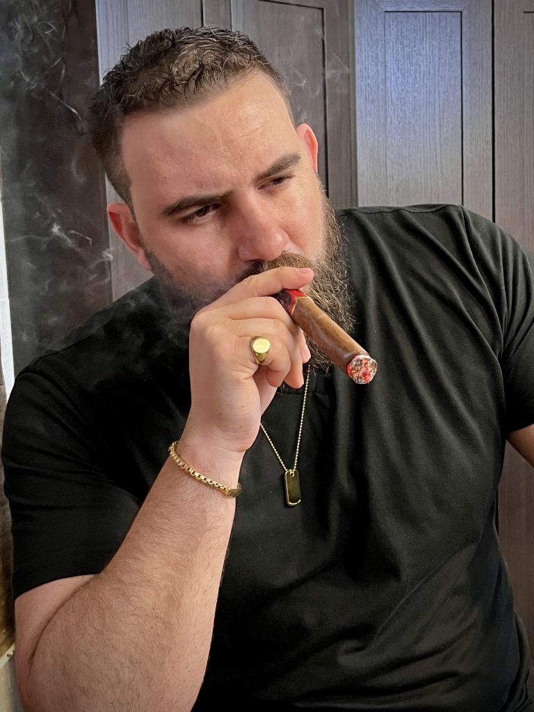 man smoking a cigar