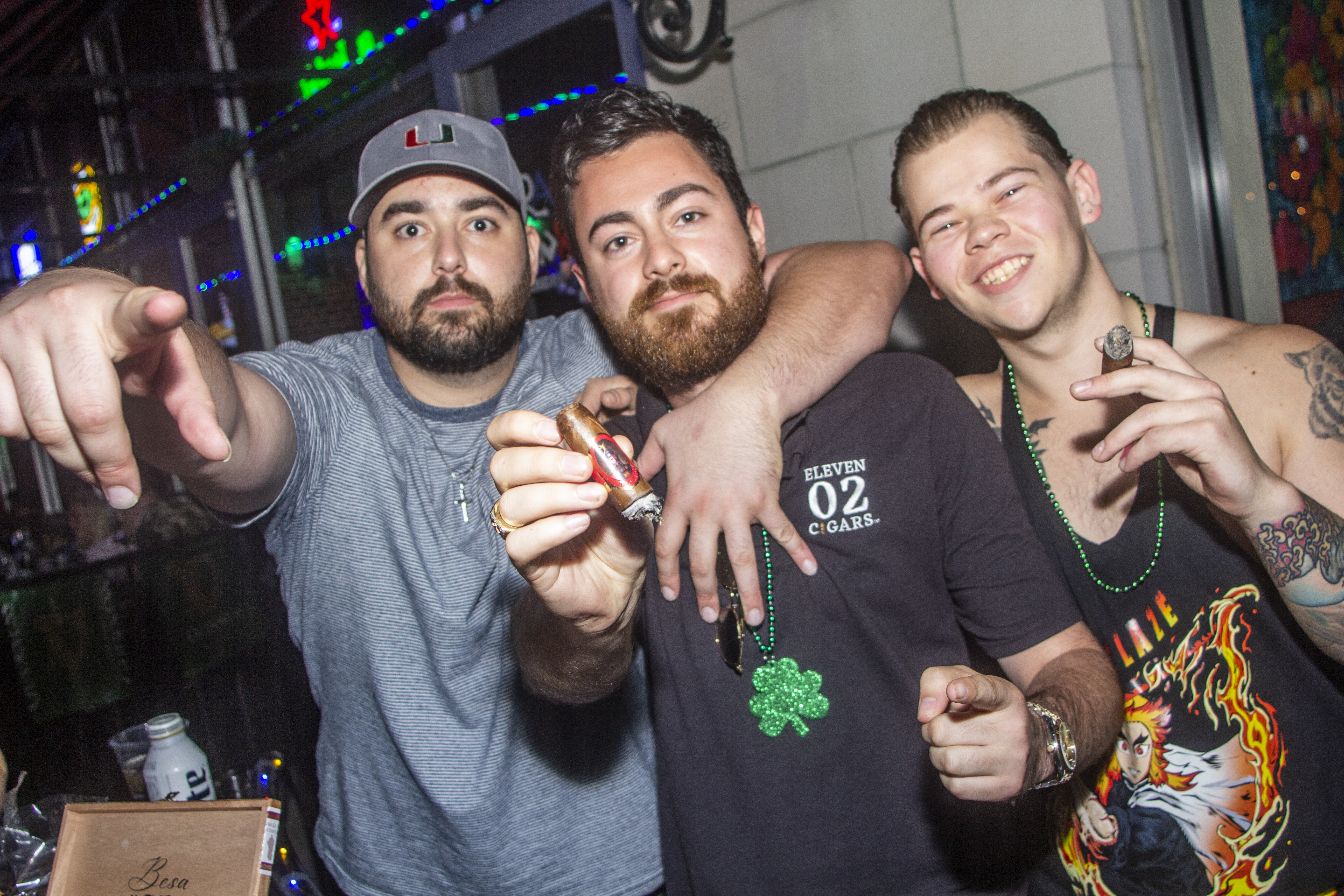 Zac, Alex and Tyler smoking cigars