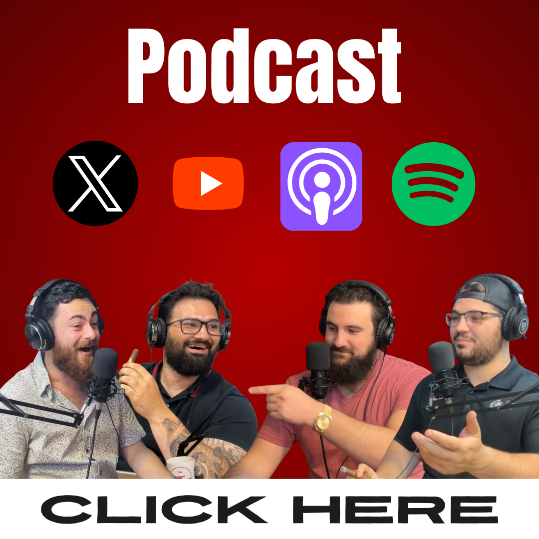 Cigar Podcast, X, Apple Podcasts, Spotify, YouTube